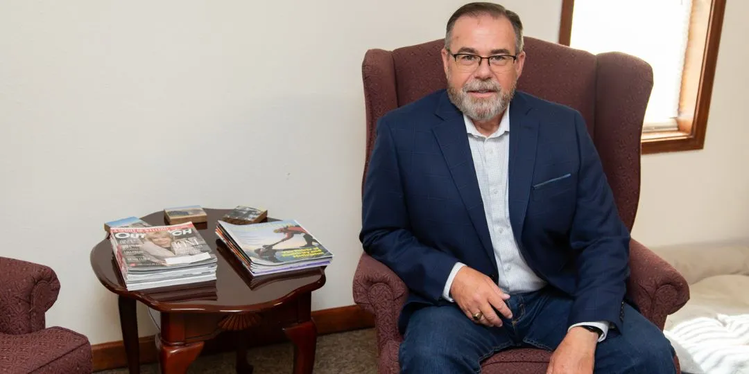Pastor Bart Leger in his office at Faith Bible Church in Lake Charles, Louisiana
