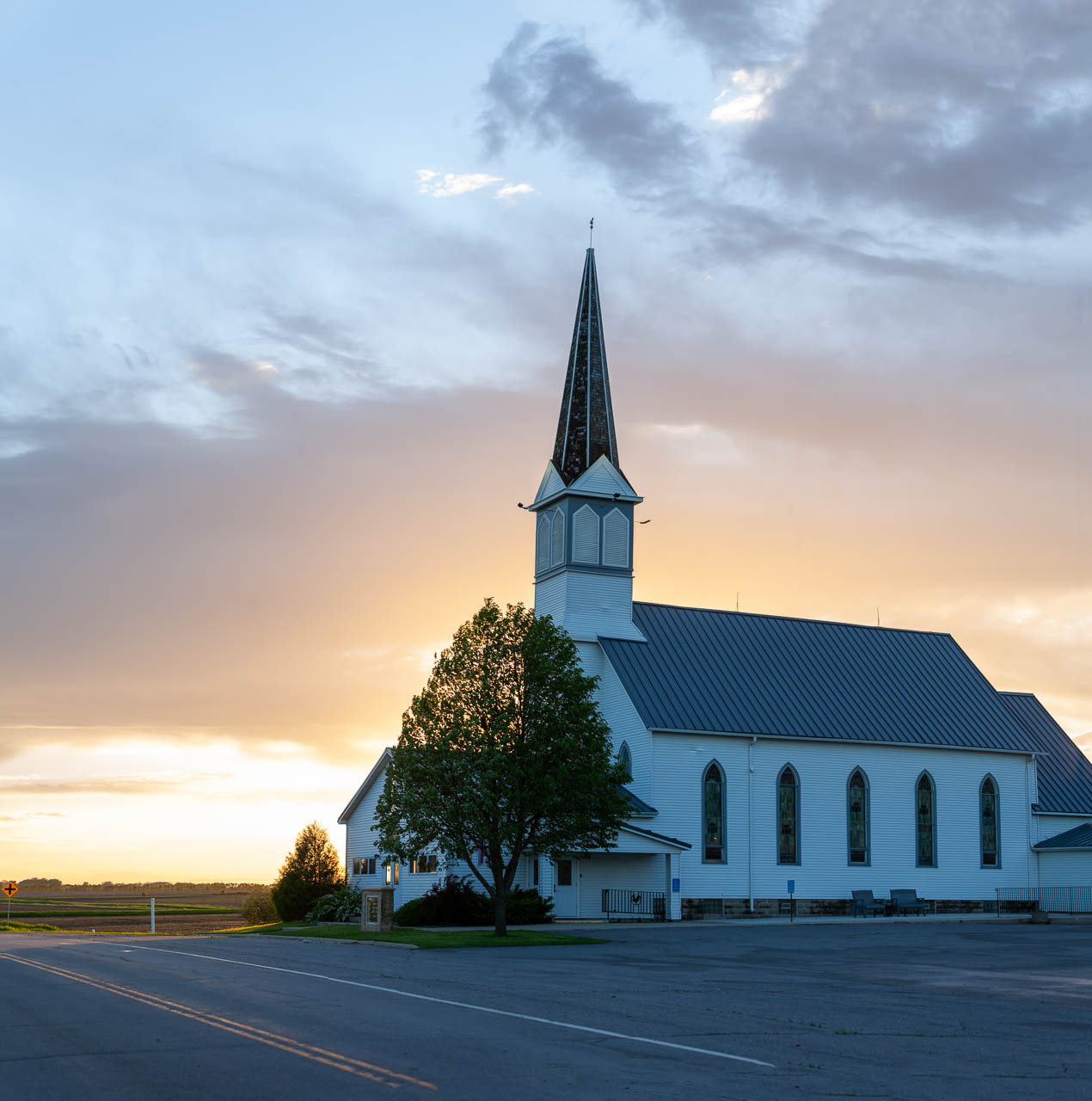 St. Peter's Lutheran Church in Moltke Township, north of Gibbon, MN, seen from the parking lot