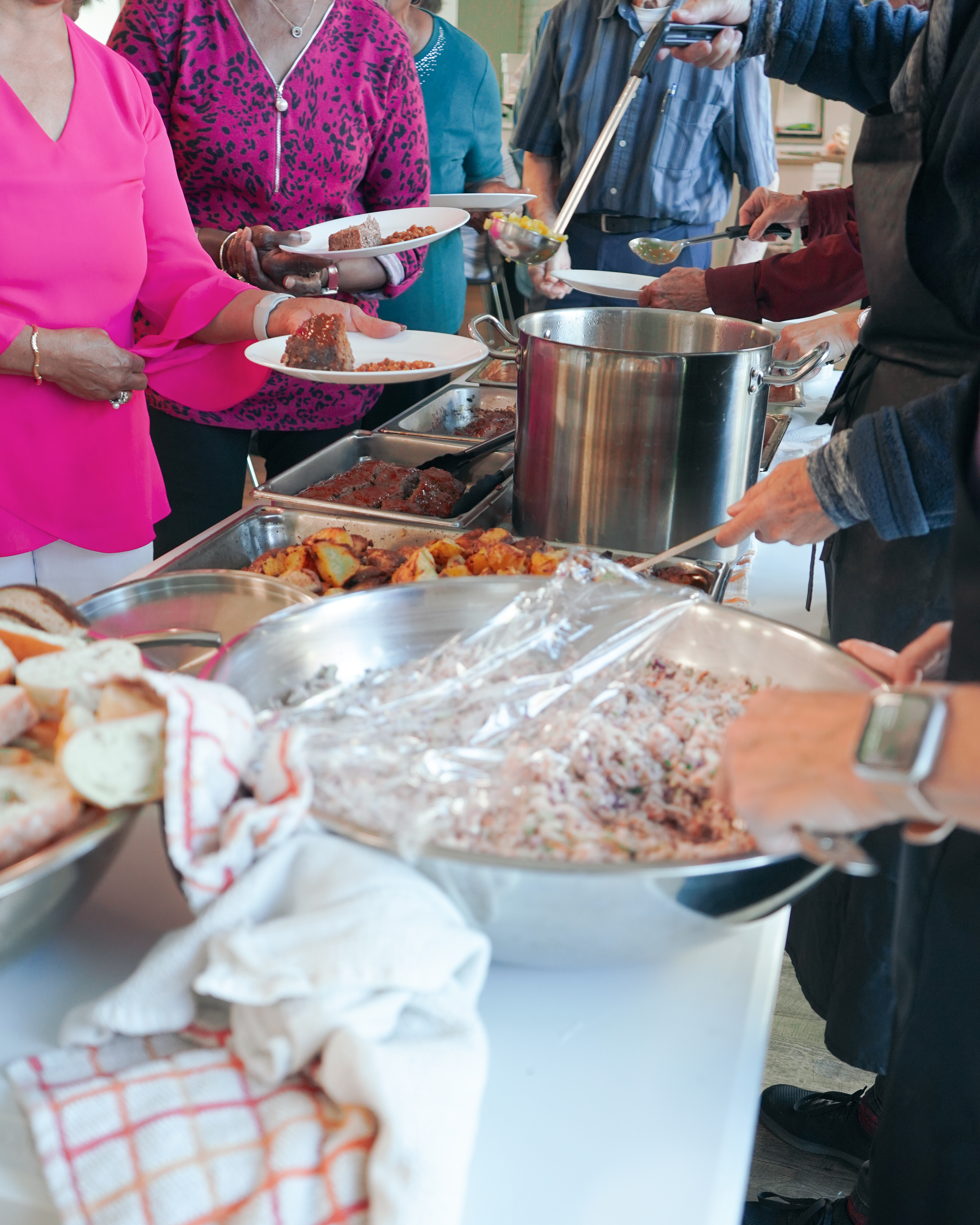 Volunteers serving seniors at Temple Baptist Church's Prime Time Plus event.