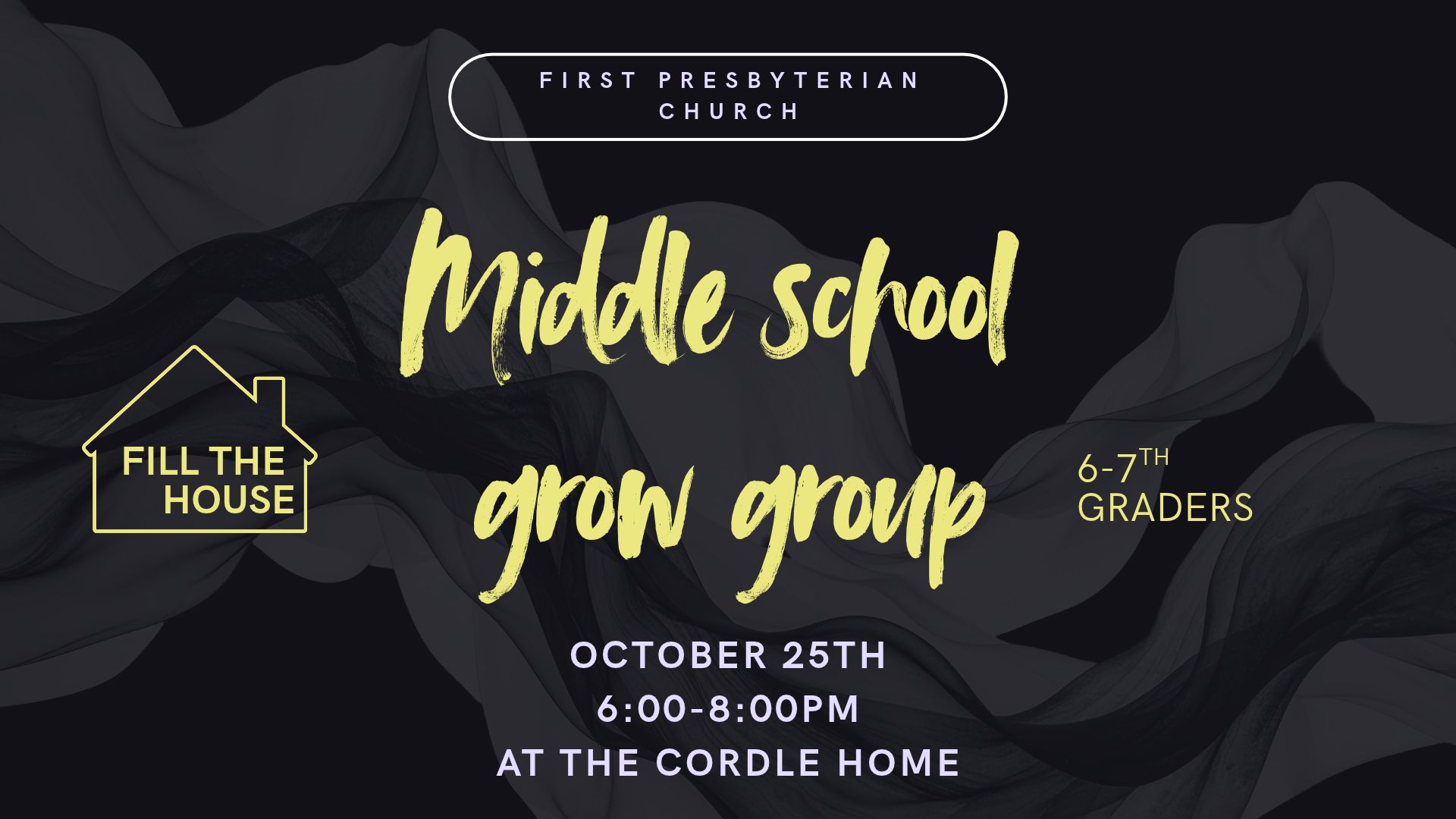 Middle School Grow Group Graphic that has information on it about the Grow Groups 