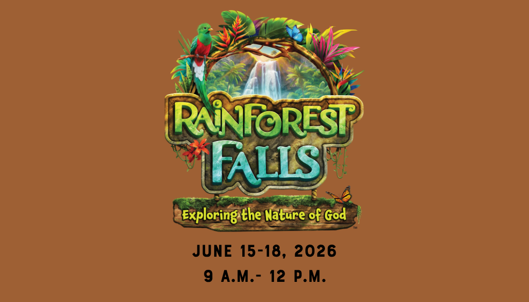 Rainforest Falls Logo with date and time